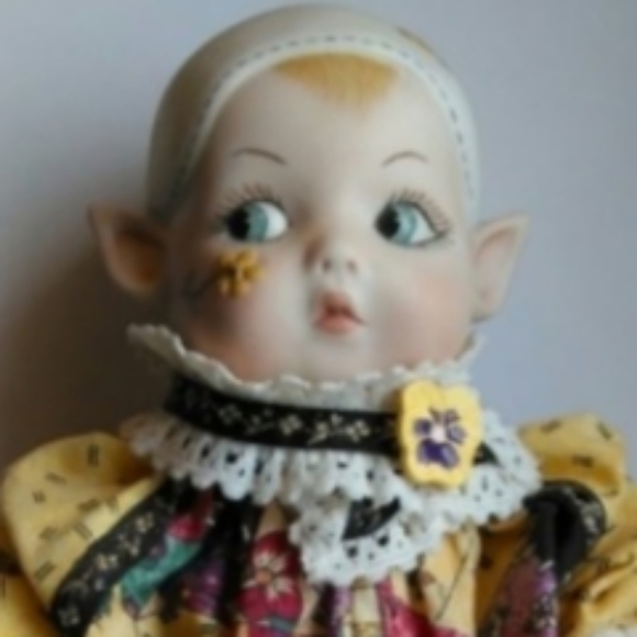 Fairy Doll Vintage 80 Vintage Ceramic Artist doll fairy Fae Clown Darling - Picture 3 of 3